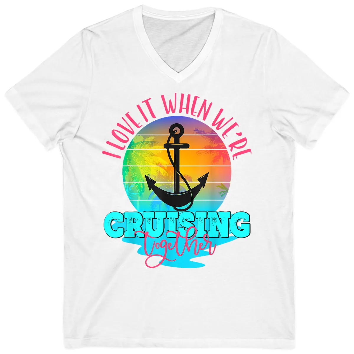I Love It When You're Cruising Together V-Neck in White