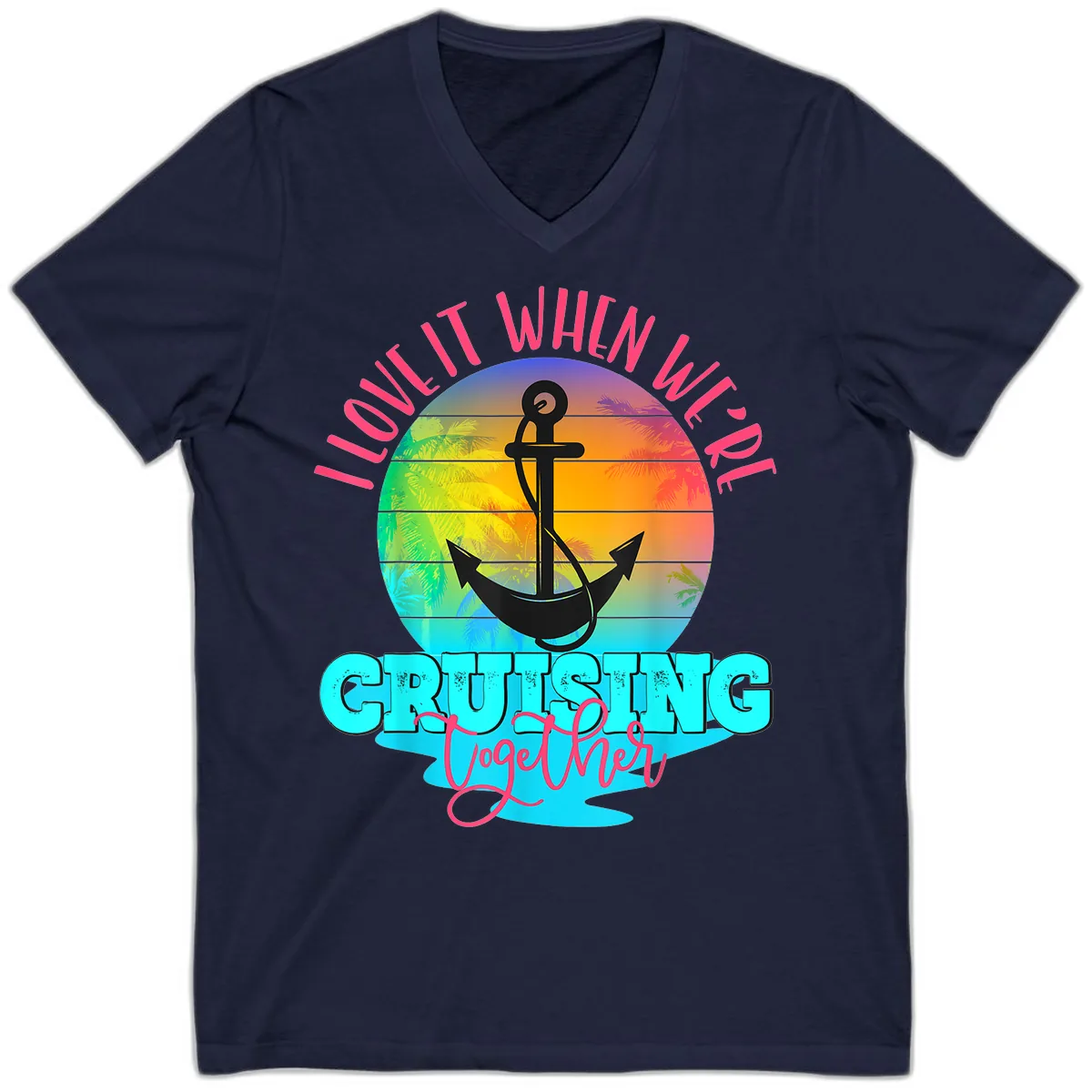 I Love It When You're Cruising Together V-Neck in Navy