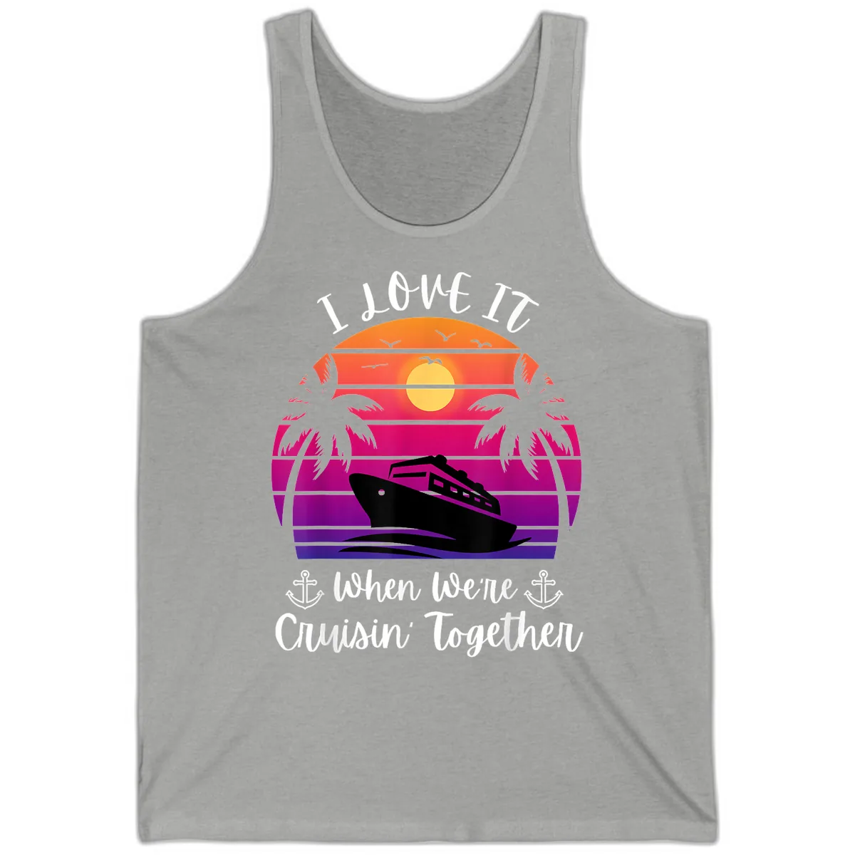Cruisin' Together Sunset Ship Tank in Athletic Heather