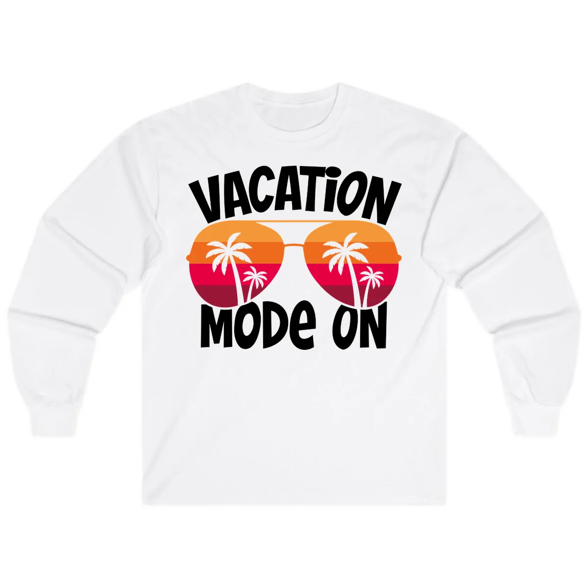 Vacation Mode On Long Sleeve in White
