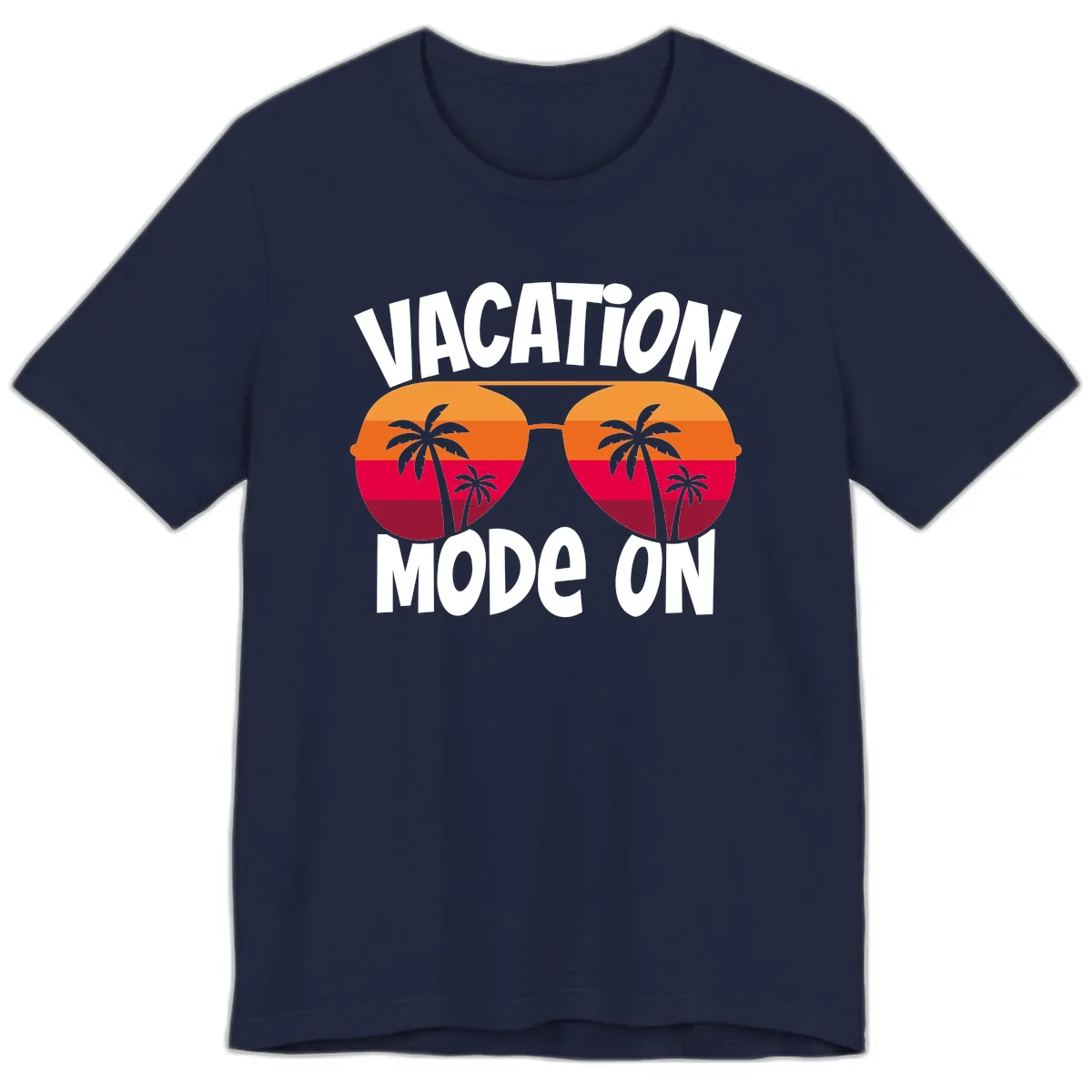 Vacation Mode On Premium T-Shirt in Navy