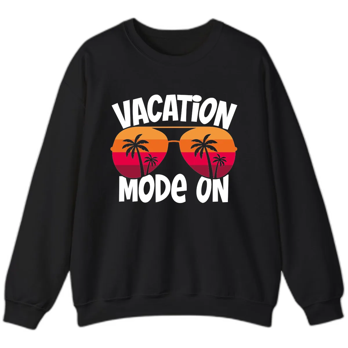 Vacation Mode On Sweatshirt in Black