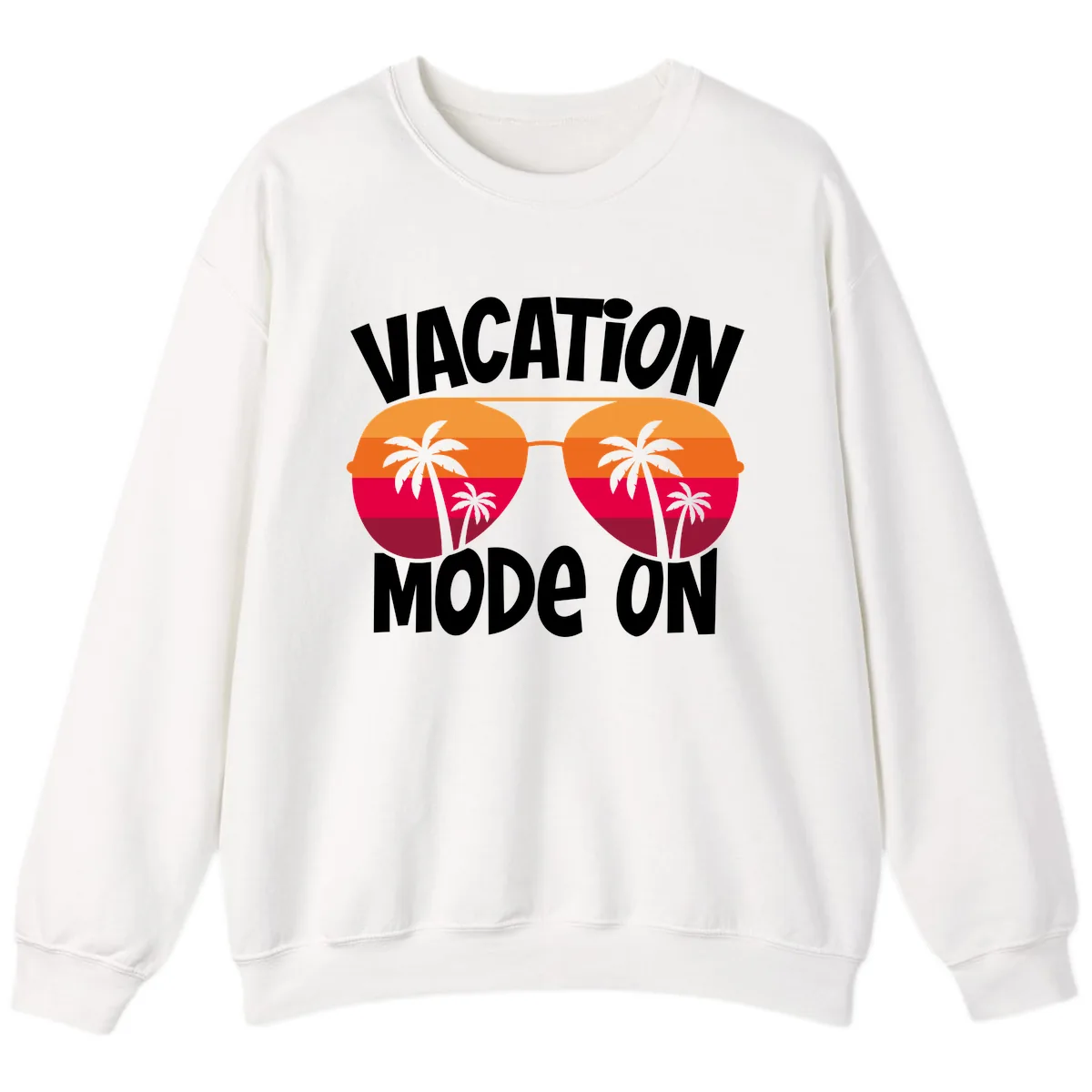 Vacation Mode On Sweatshirt in White