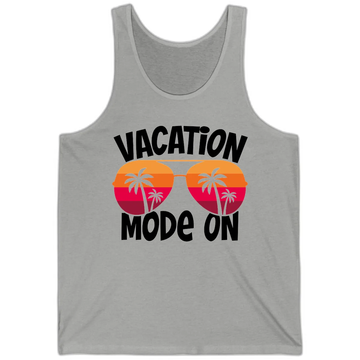 Vacation Mode On Tank in Athletic Heather