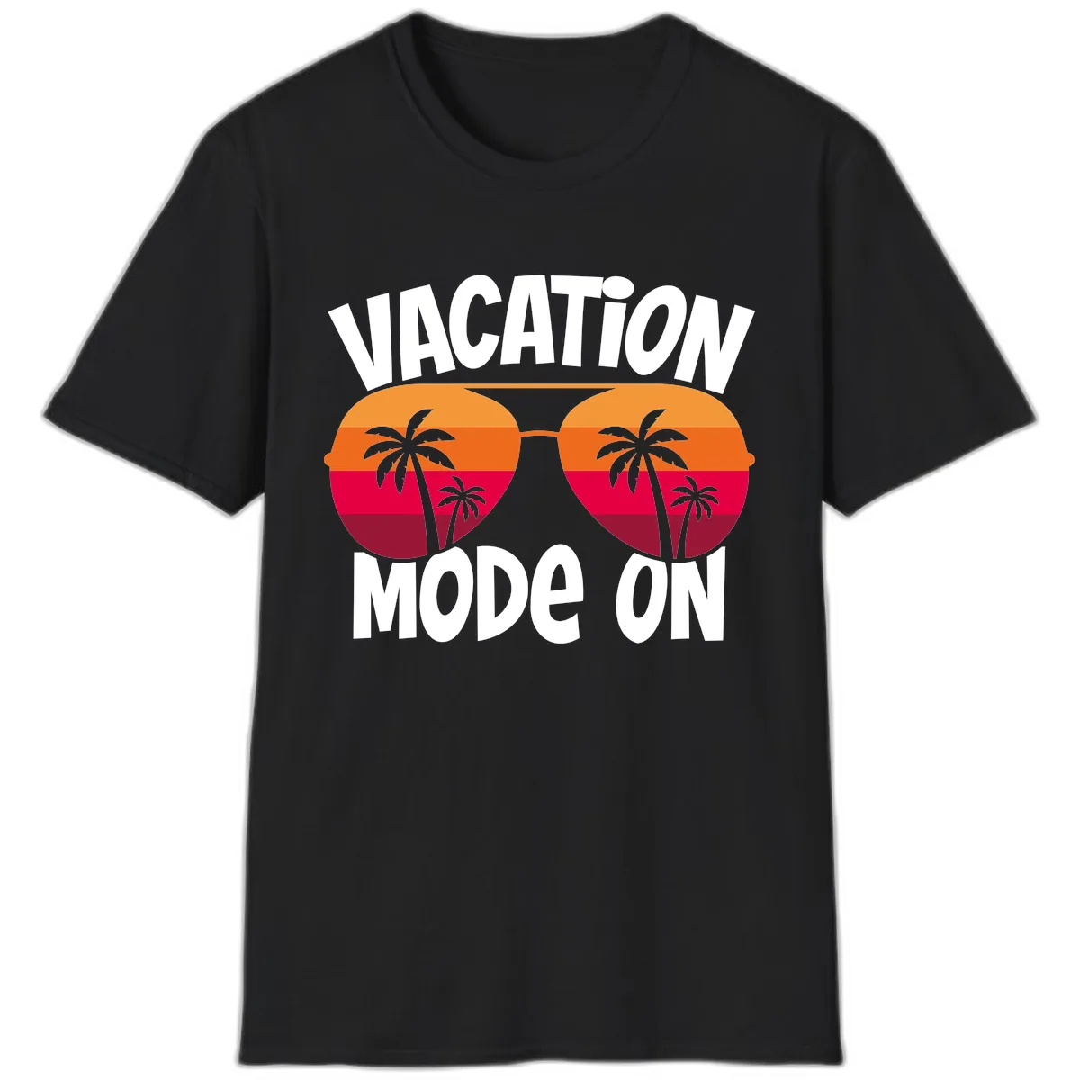 Vacation Mode On T-Shirt in Black