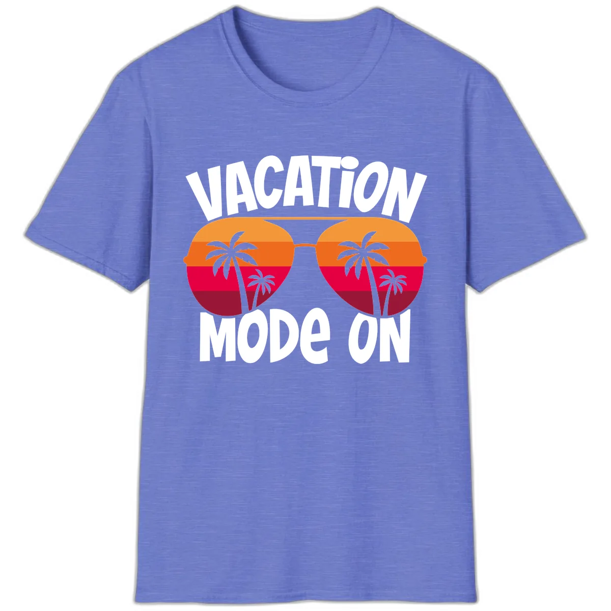 Vacation Mode On T-Shirt in Heather Royal