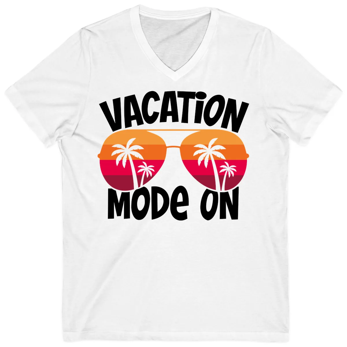 Vacation Mode On V-Neck in White