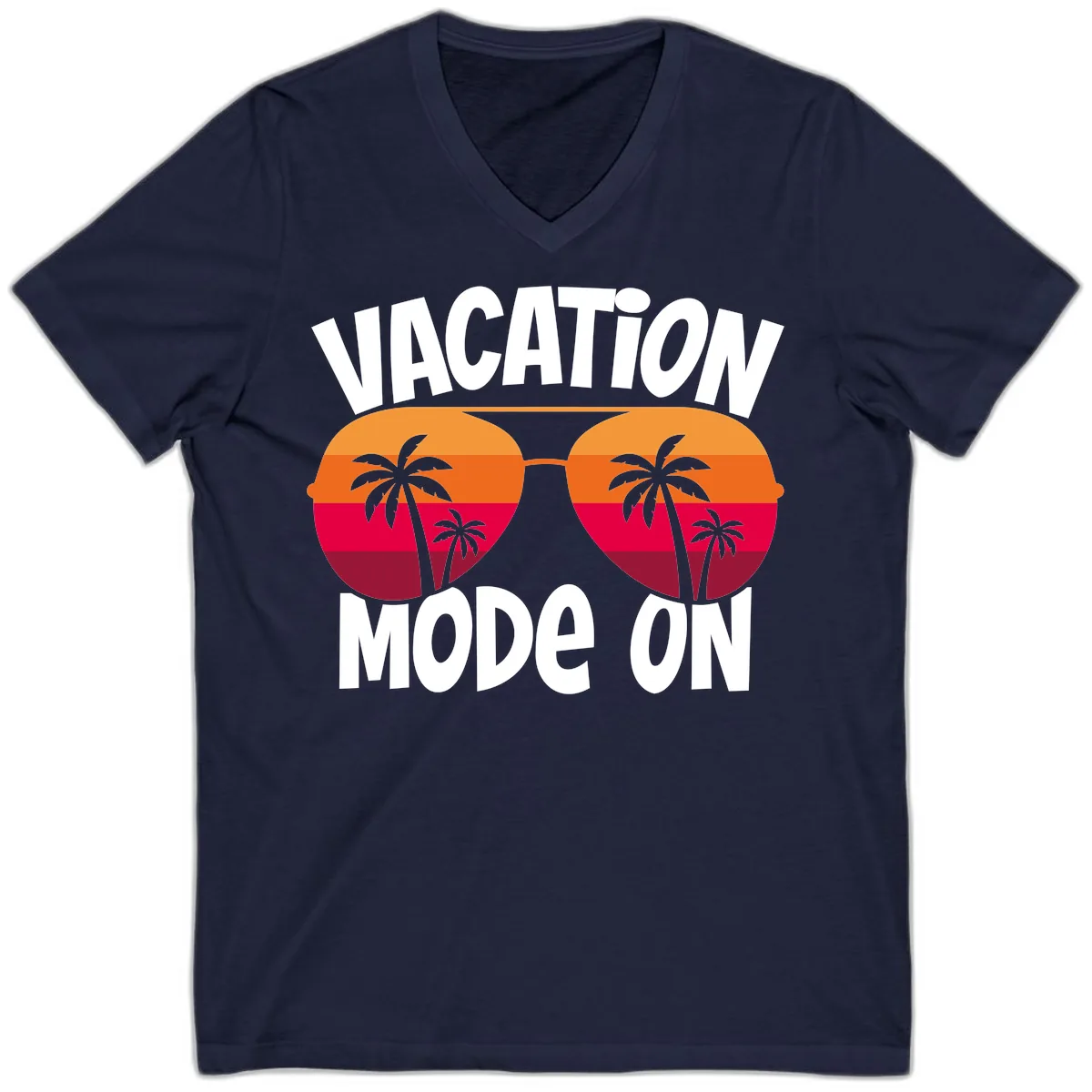 Vacation Mode On V-Neck in Navy