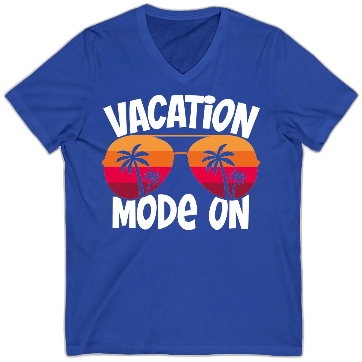 Vacation Mode On V-Neck in True Royal