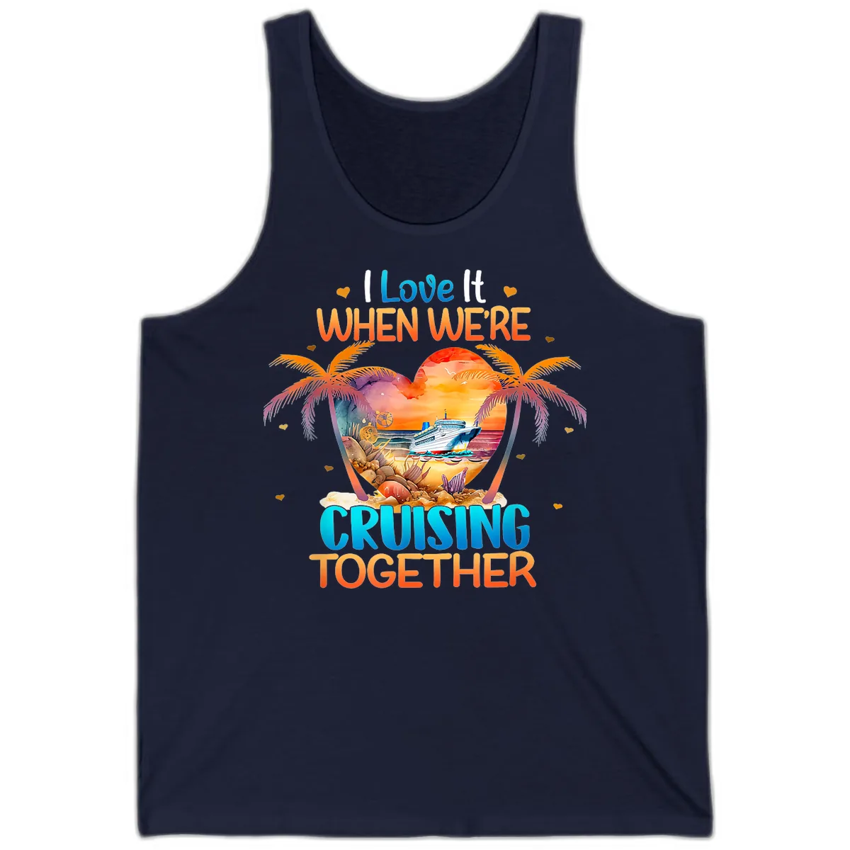 I Love It When We're Cruising Together Tank in Navy