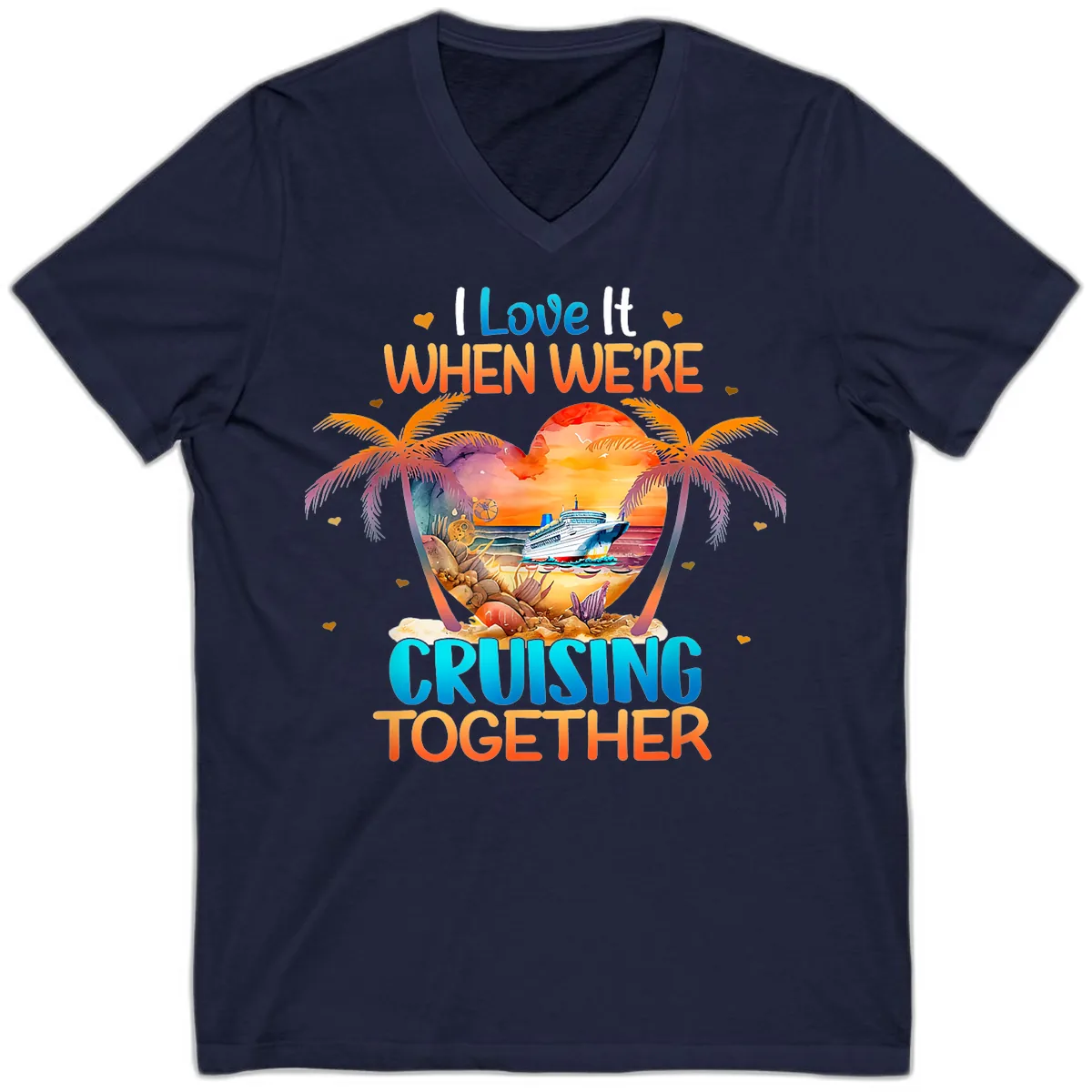 I Love It When We're Cruising Together V-Neck in Navy