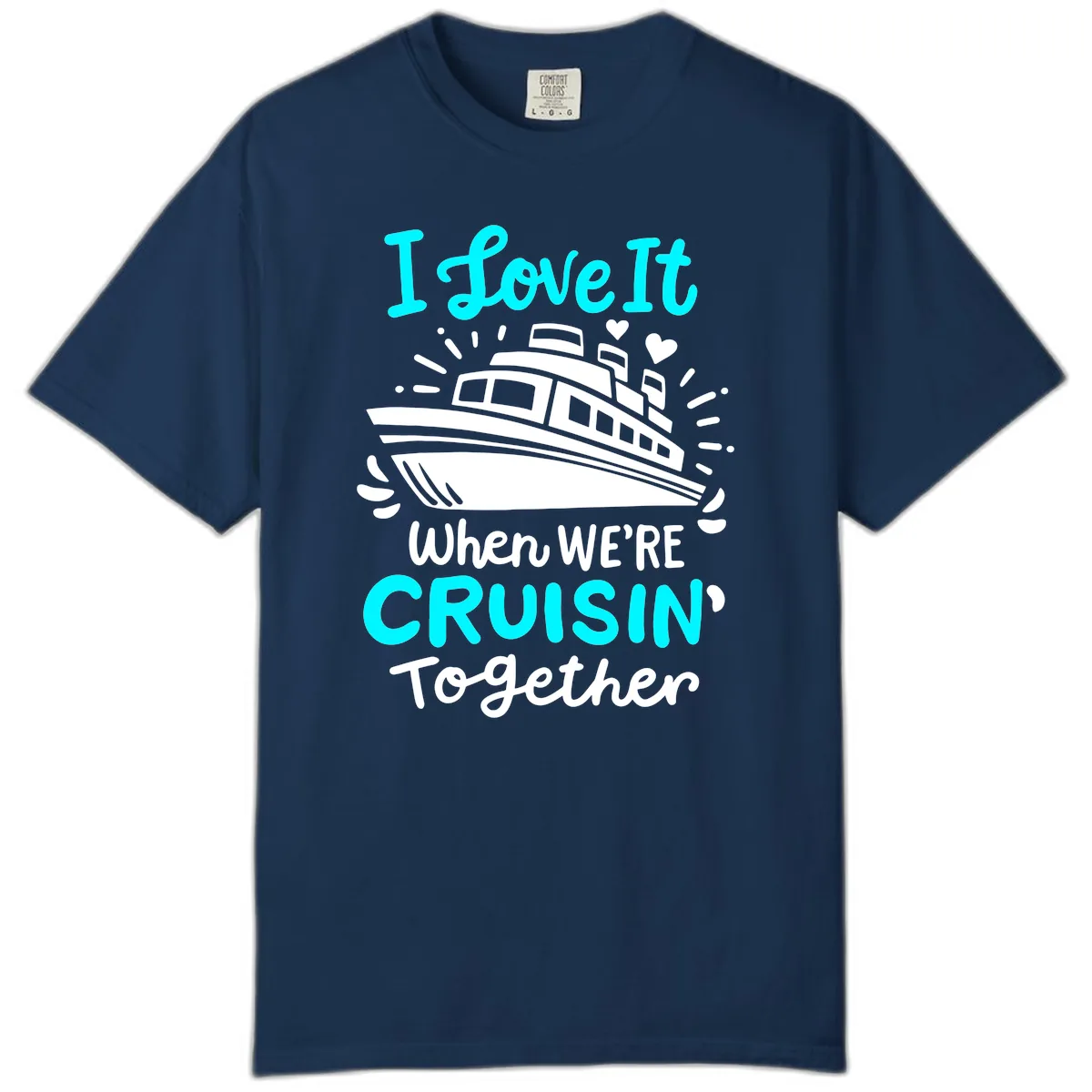 Cruisin' Together Love Boat Comfort Color in Navy