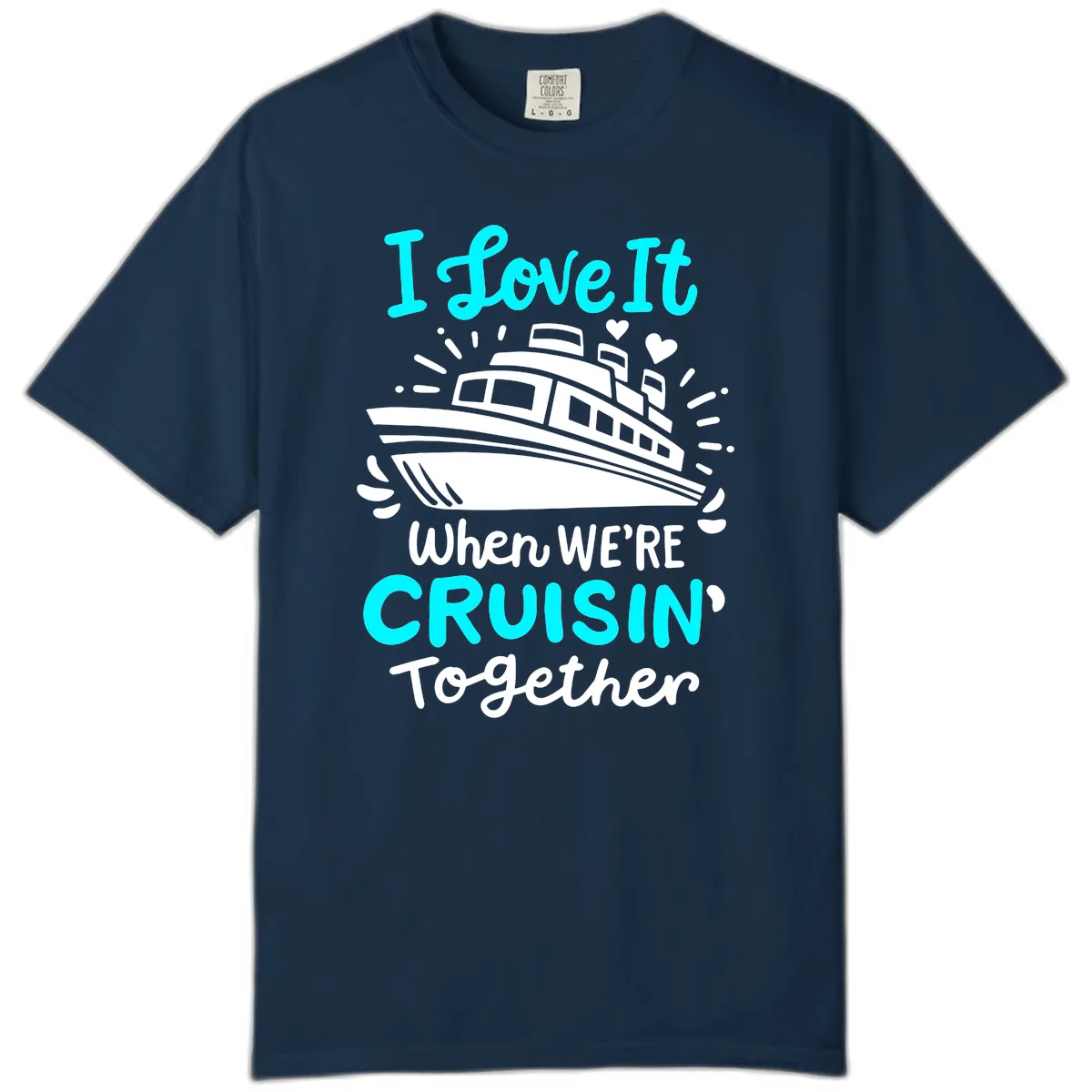 Cruisin' Together Love Boat Comfort Color in True Navy