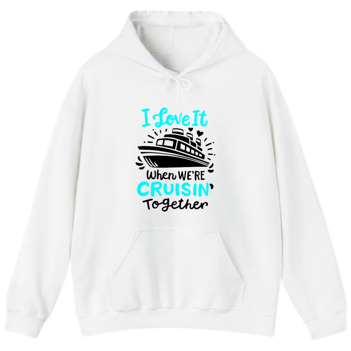 Cruisin' Together Love Boat Hoodie in White