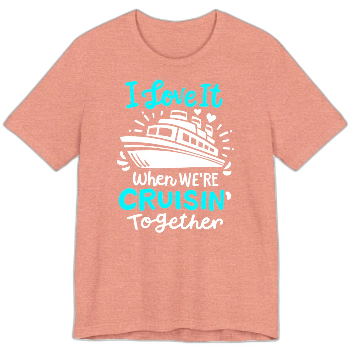 Cruisin' Together Love Boat Premium T-Shirt in Heather Sunset