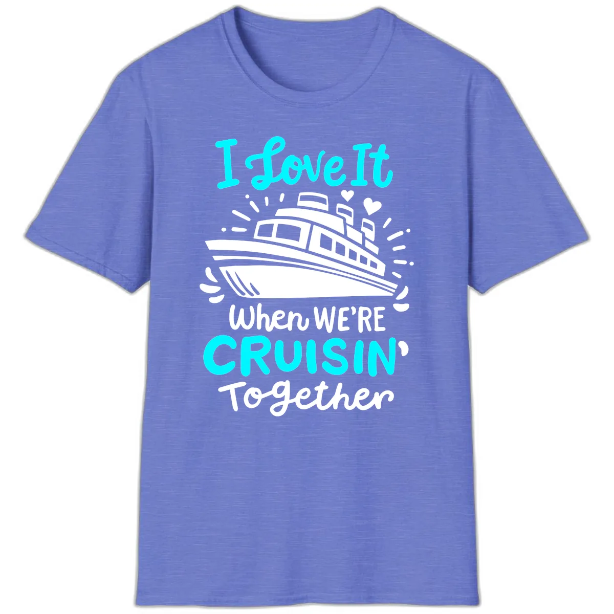 Cruisin' Together Love Boat T-Shirt in Heather Royal