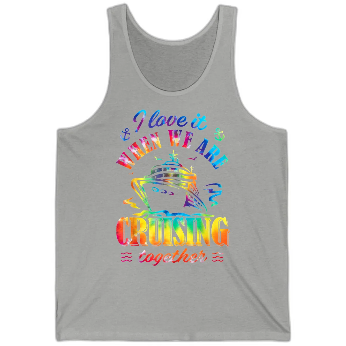 I Love It When We're Cruising Together Tank in Athletic Heather