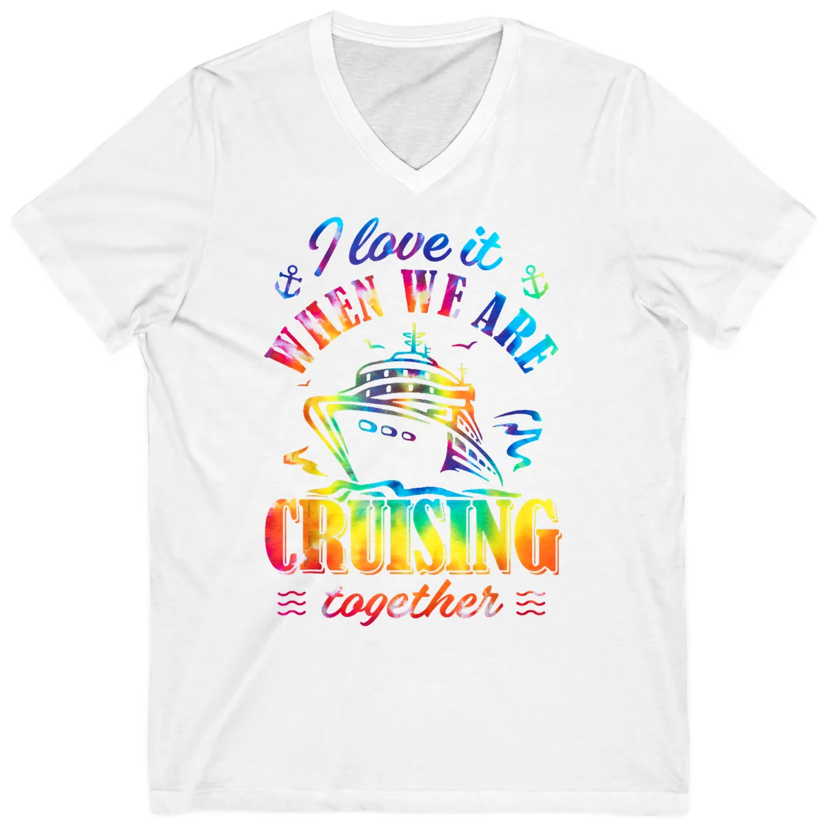 I Love It When We're Cruising Together V-Neck in White