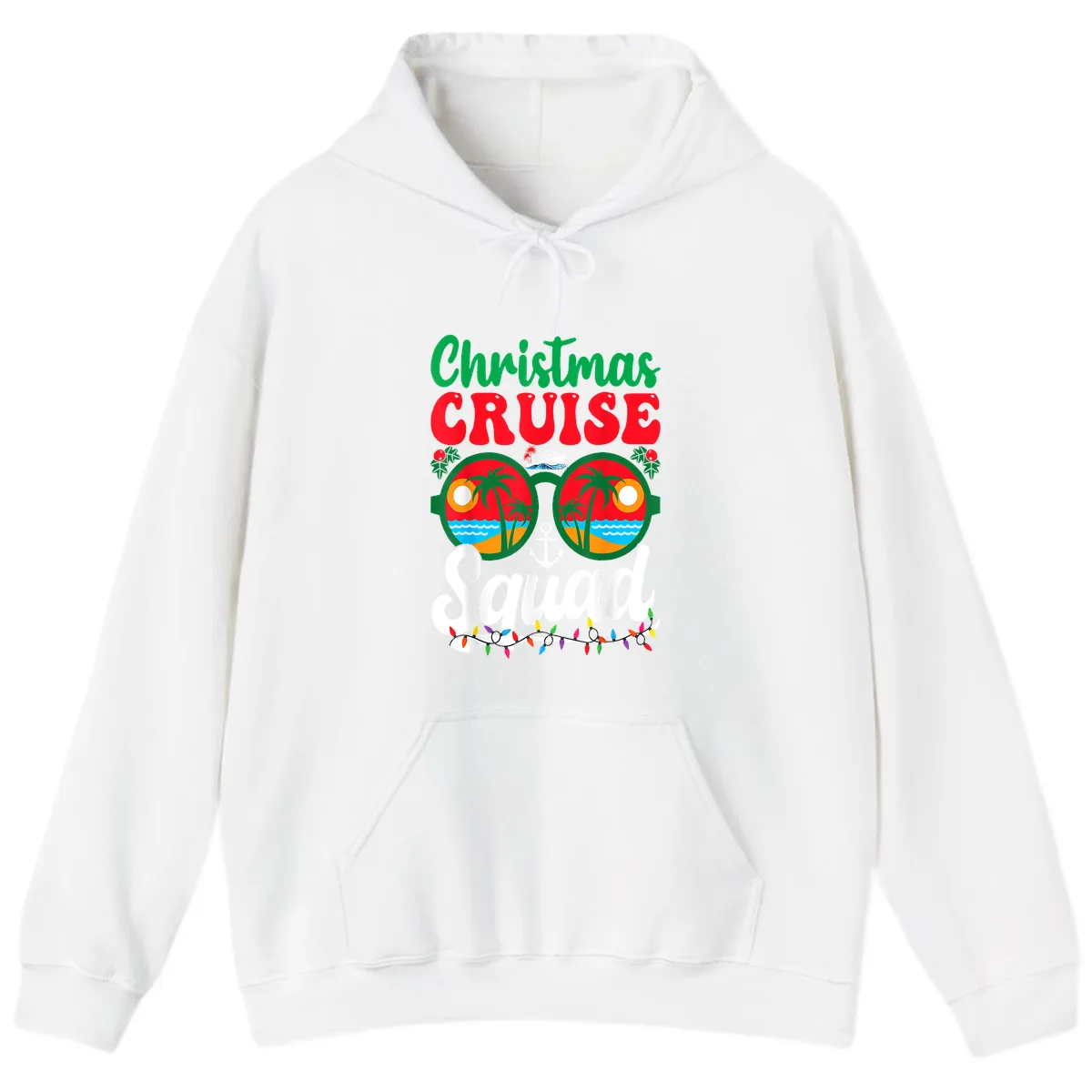 Christmas Cruise Squad Hoodie in White