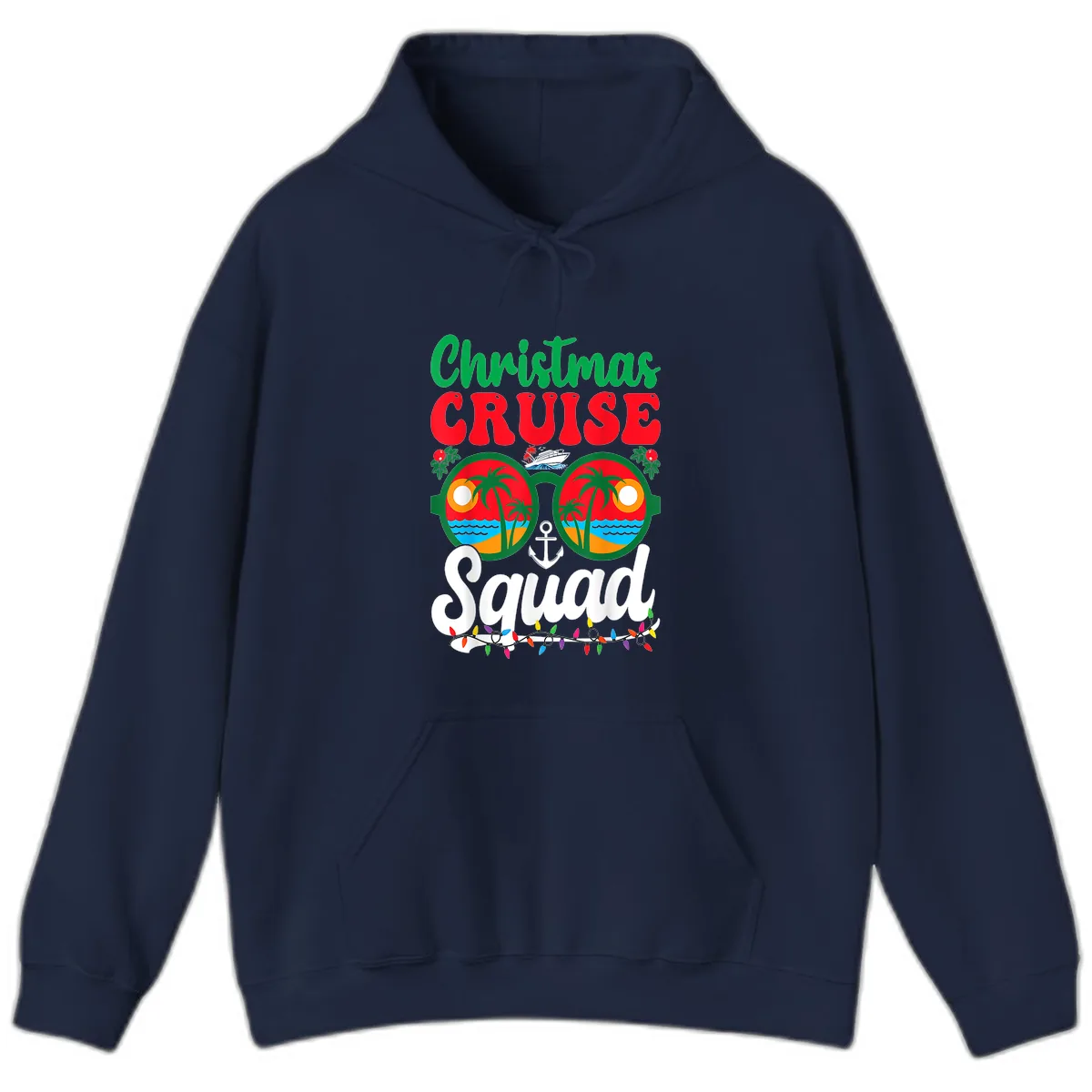 Christmas Cruise Squad Hoodie in Navy