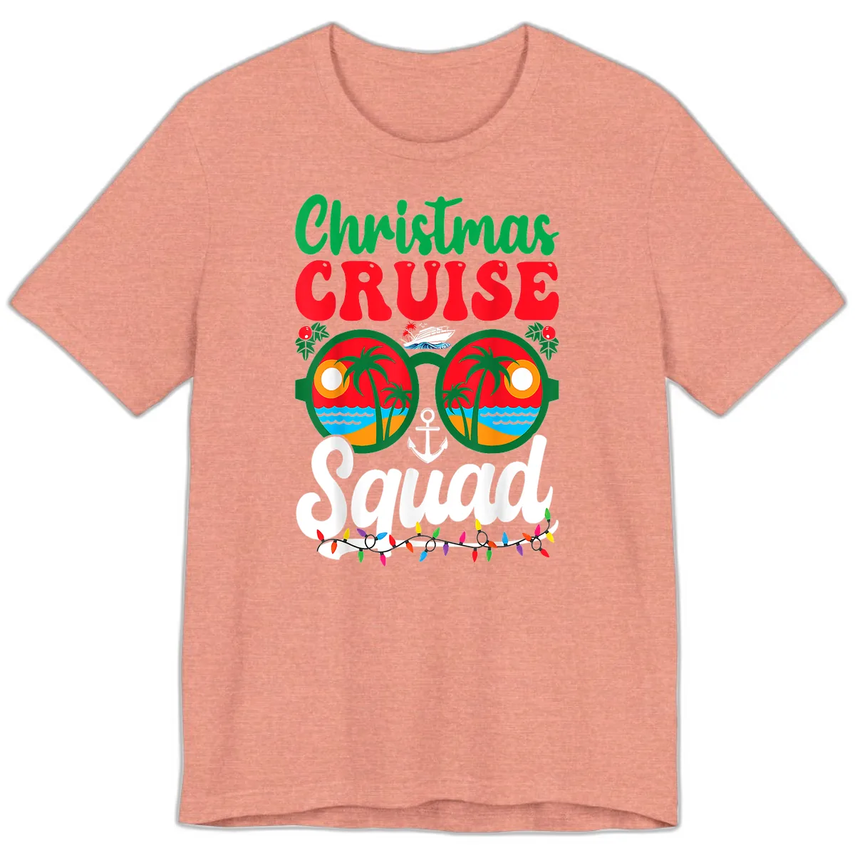 Christmas Cruise Squad Premium T-Shirt in Heather Sunset