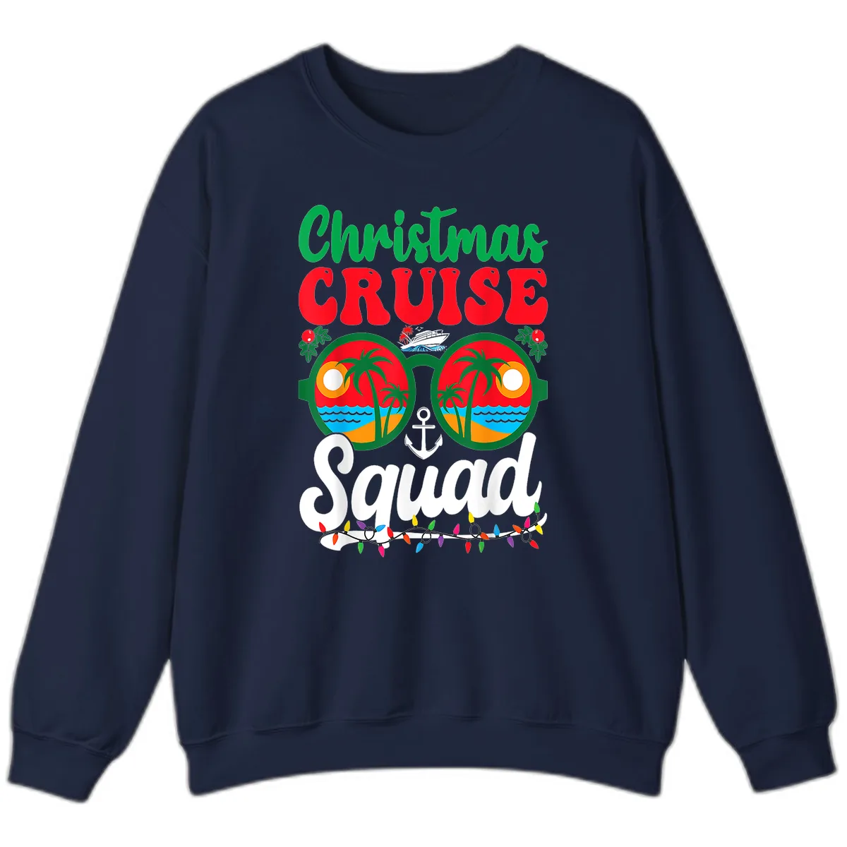Christmas Cruise Squad Sweatshirt in Navy