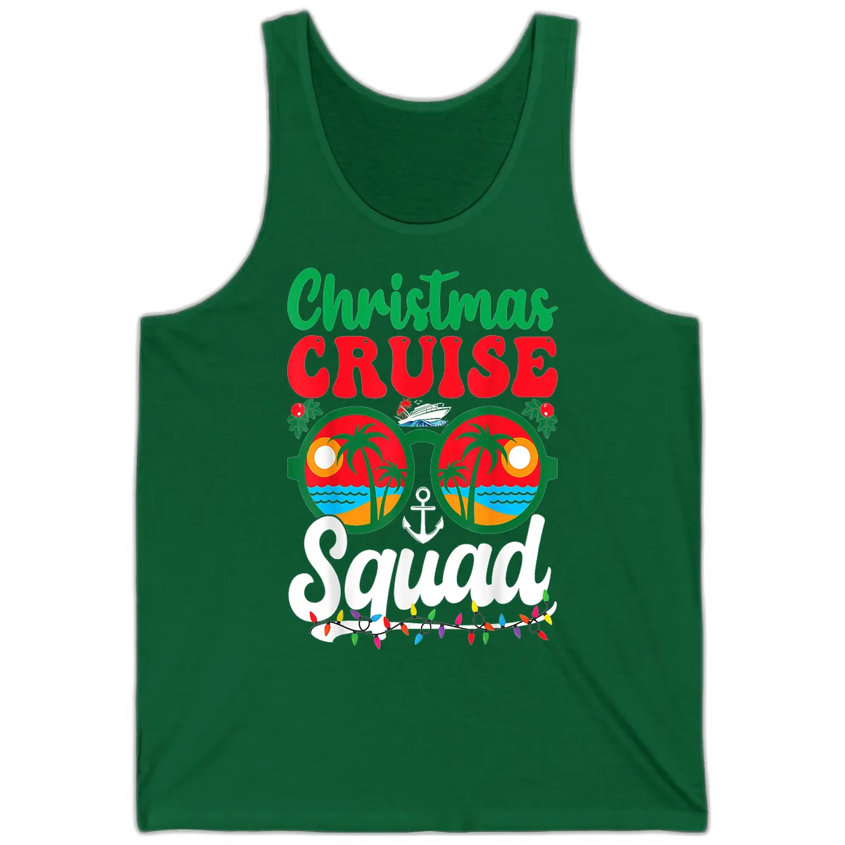 Christmas Cruise Squad Tank in Kelly