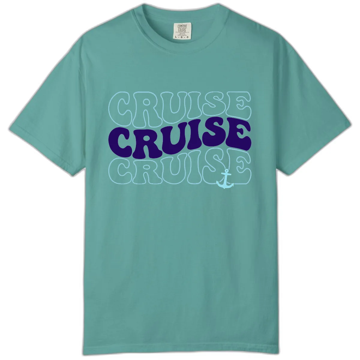 Cruise Cruise Cruise Anchor Design Comfort Color in Seafoam