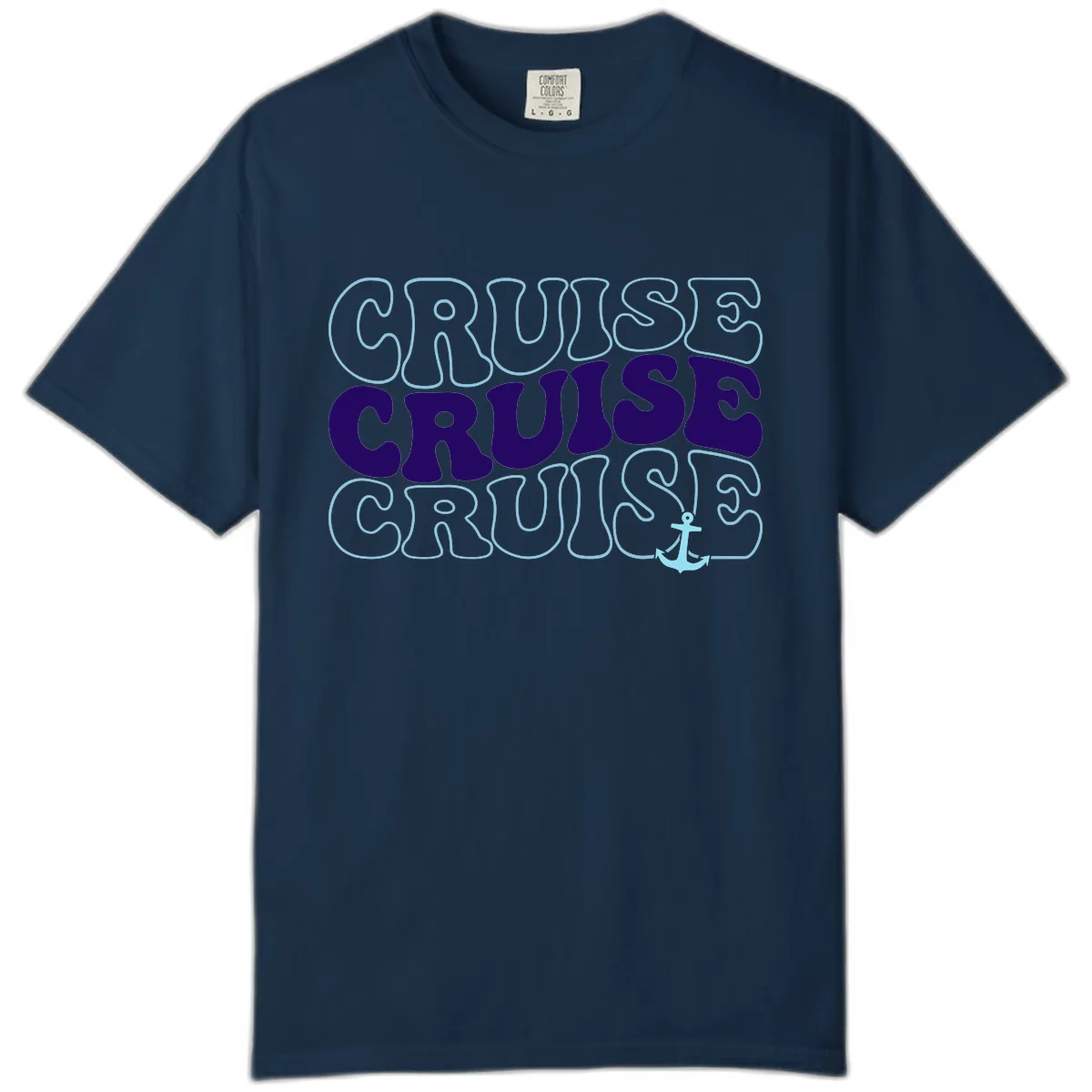 Cruise Cruise Cruise Anchor Design Comfort Color in True Navy