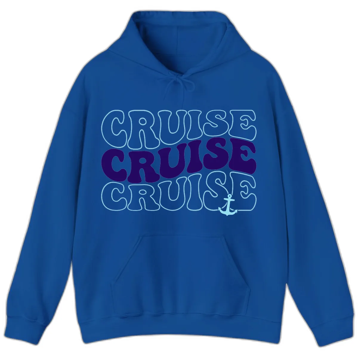 Cruise Cruise Cruise Anchor Design Hoodie in Royal