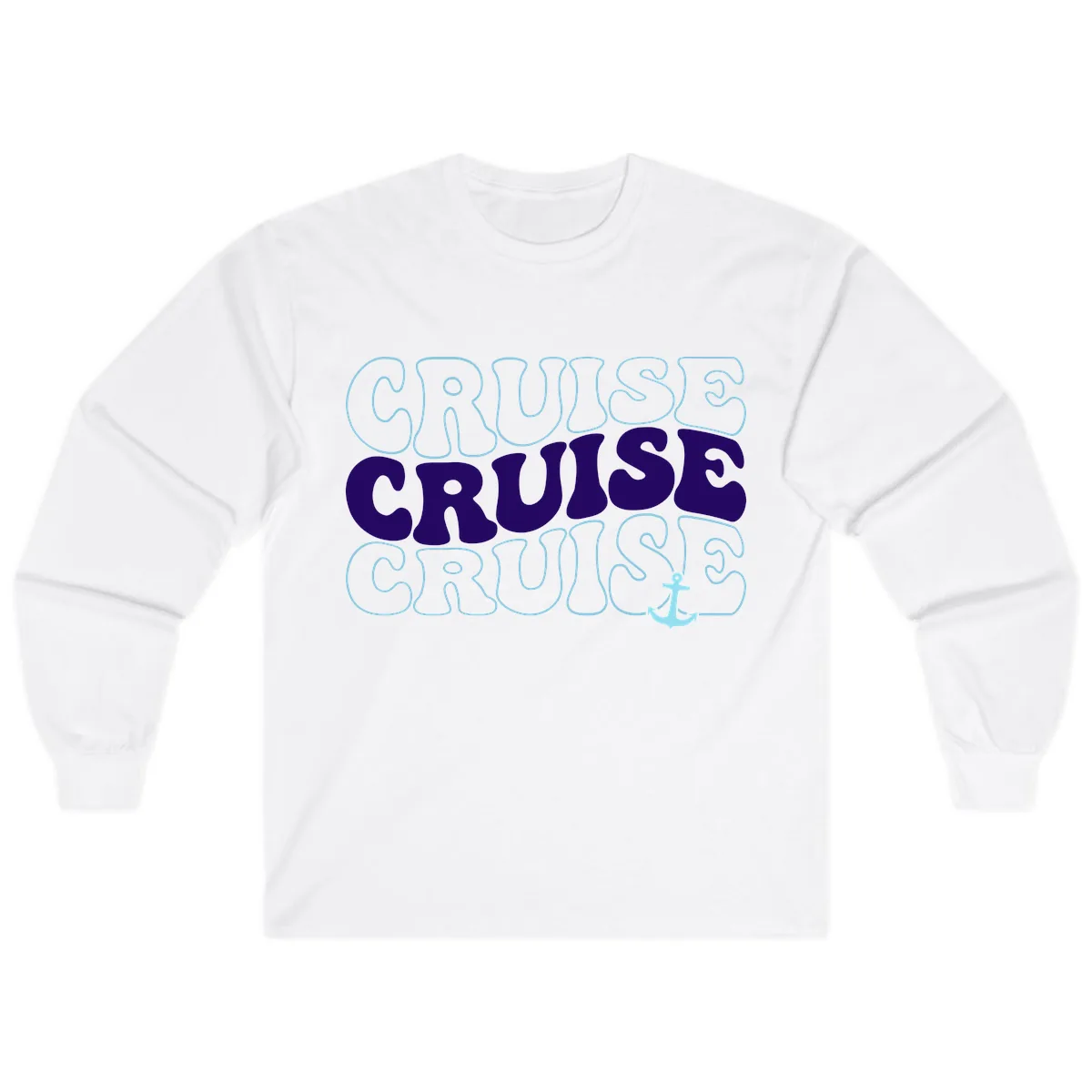 Cruise Cruise Cruise Anchor Design Long Sleeve in White