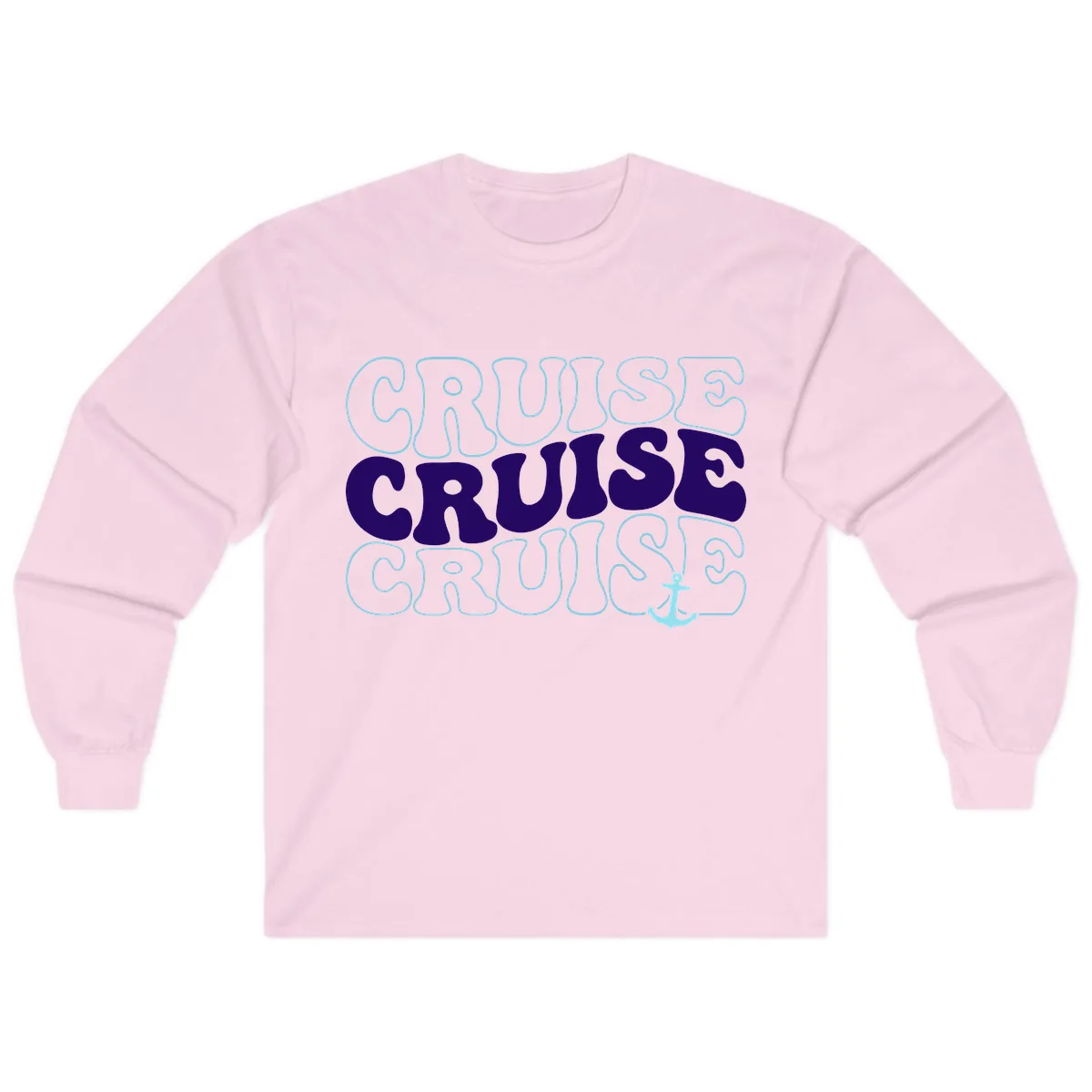 Cruise Cruise Cruise Anchor Design Long Sleeve in Light Pink