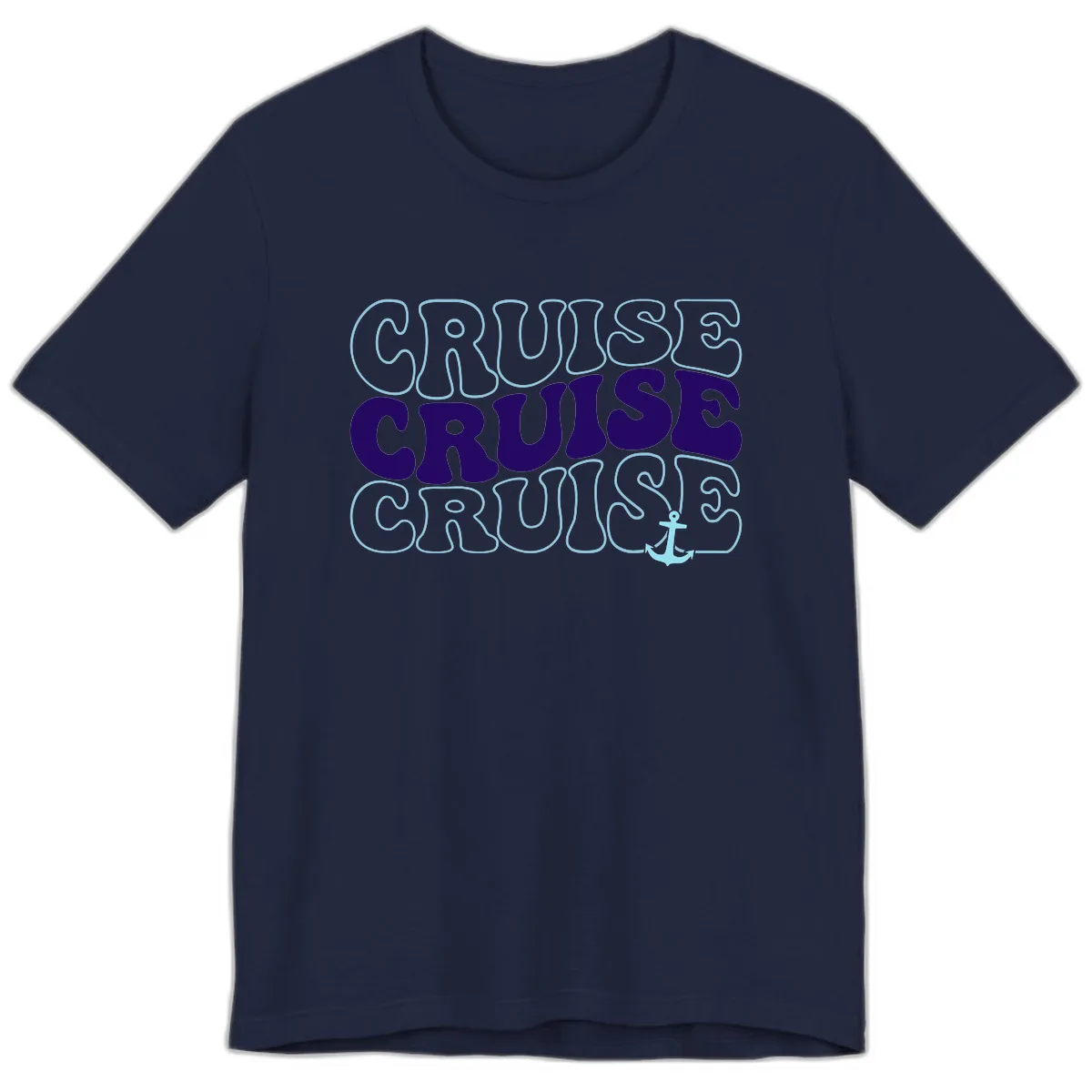 Cruise Cruise Cruise Anchor Design Premium T-Shirt in Navy
