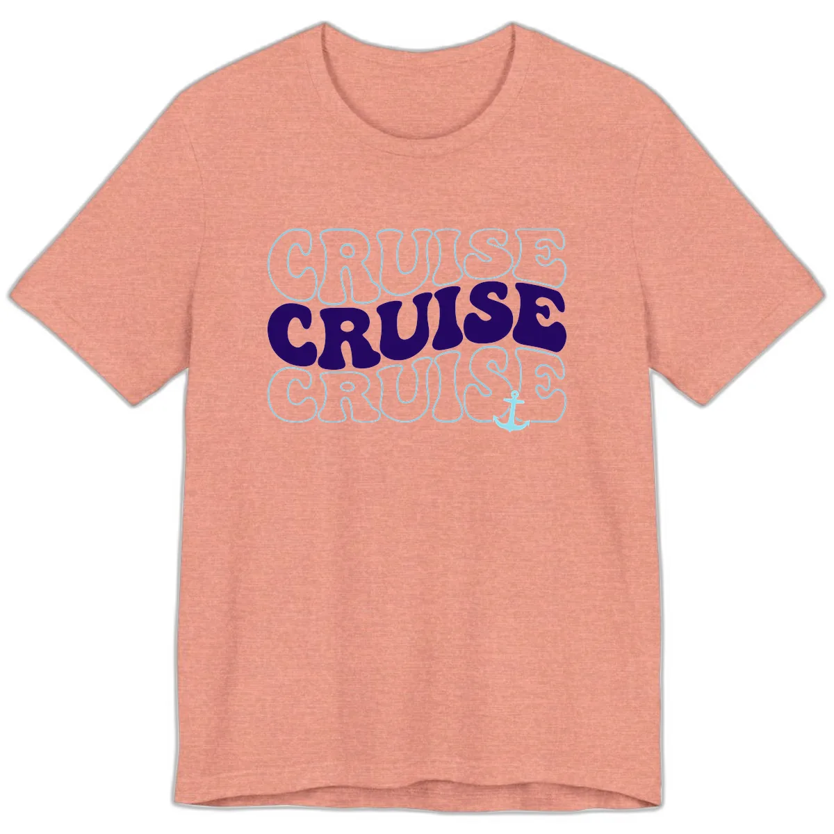 Cruise Cruise Cruise Anchor Design Premium T-Shirt in Heather Sunset