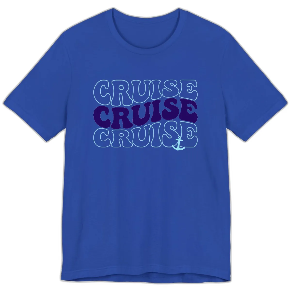 Cruise Cruise Cruise Anchor Design Premium T-Shirt in True Royal