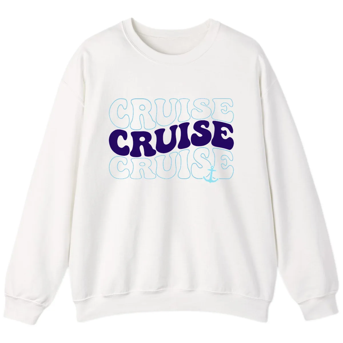Cruise Cruise Cruise Anchor Design Sweatshirt in White