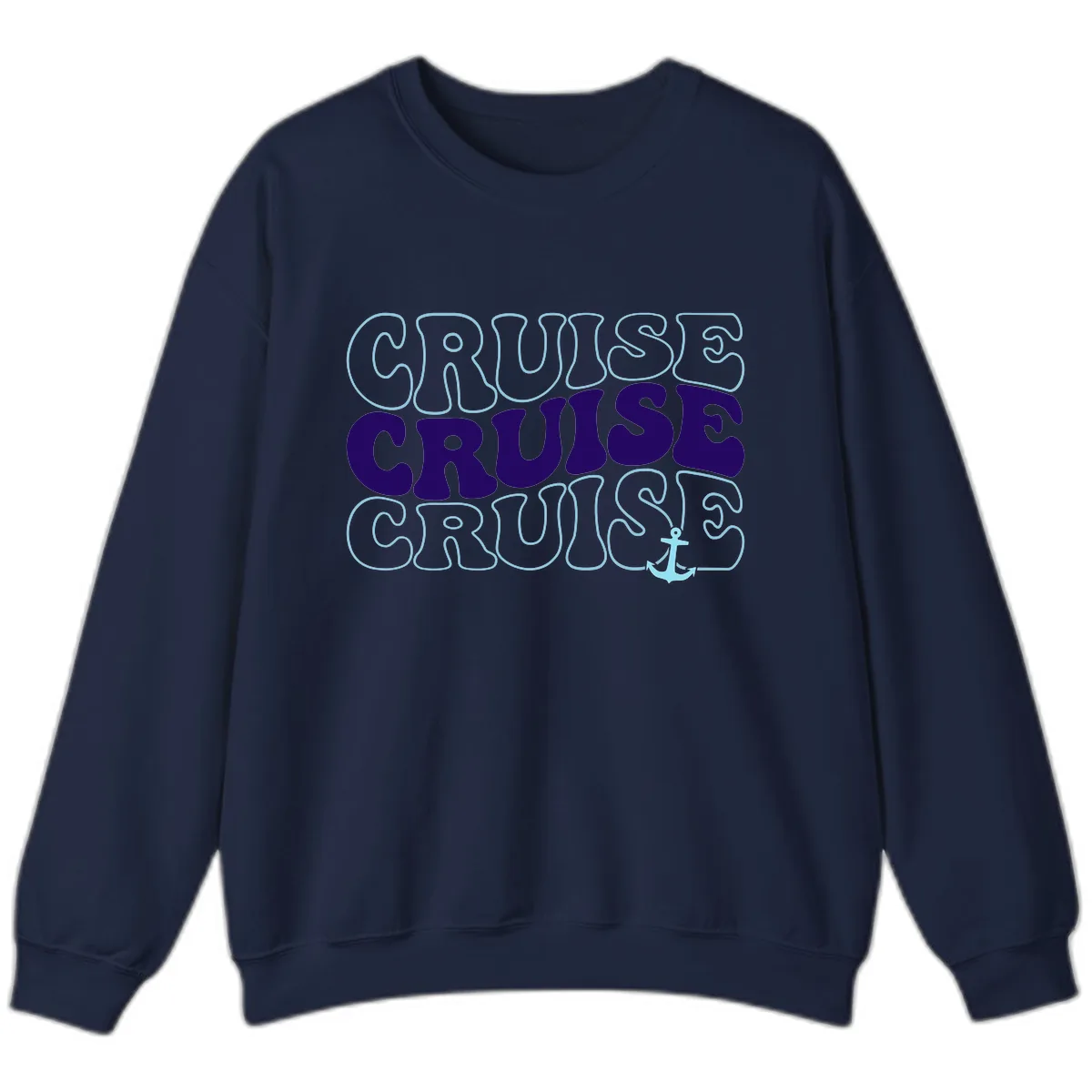 Cruise Cruise Cruise Anchor Design Sweatshirt in Navy