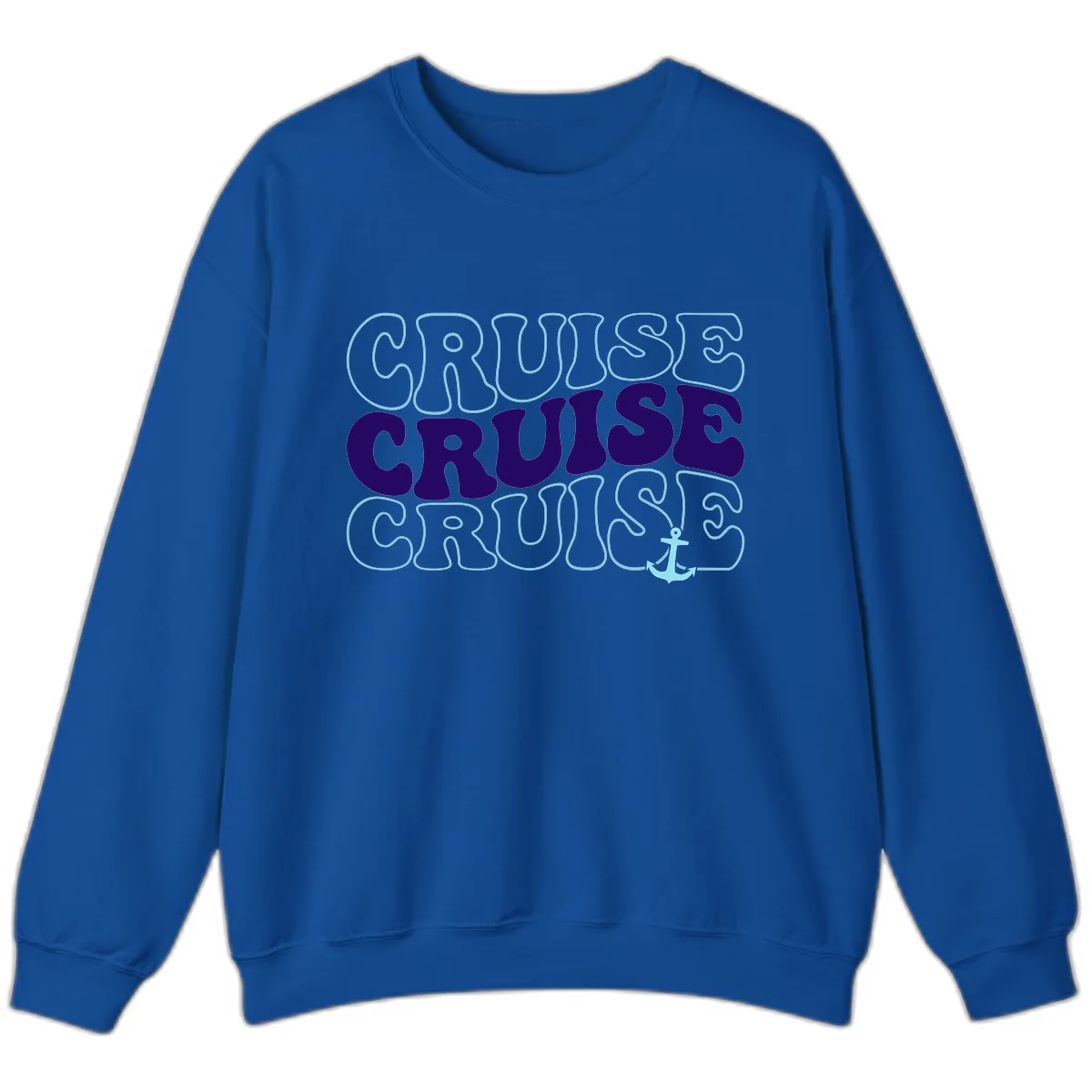 Cruise Cruise Cruise Anchor Design Sweatshirt in Royal