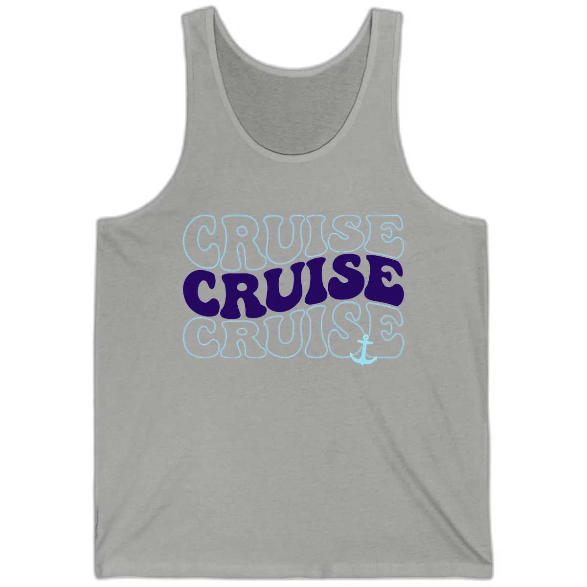 Cruise Cruise Cruise Anchor Design Tank in Athletic Heather