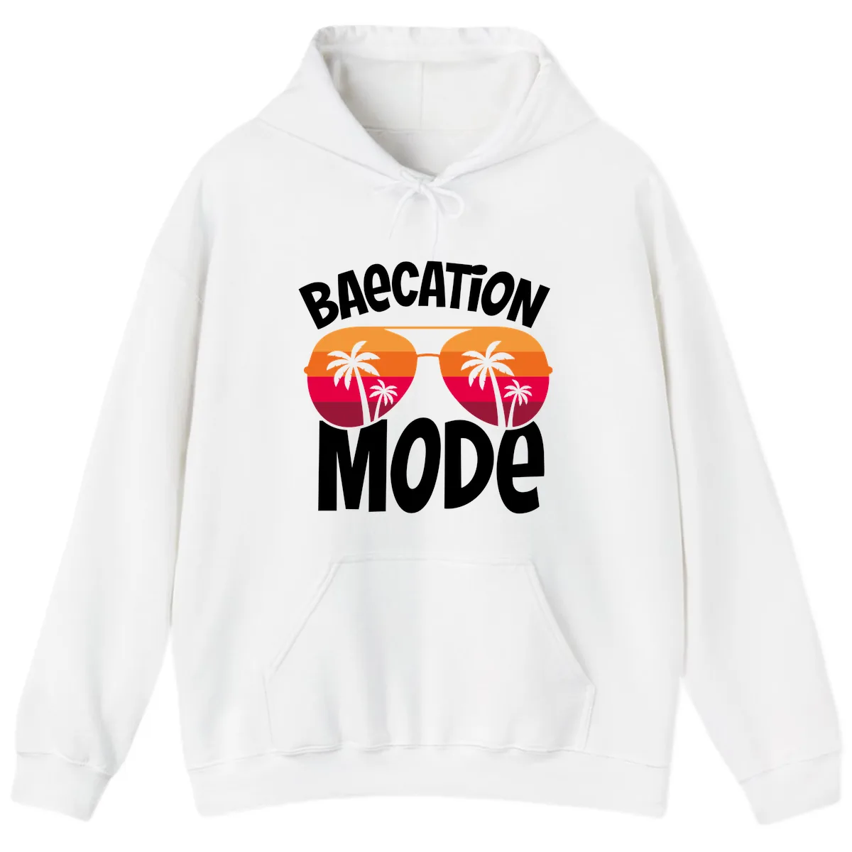 Bagcation Mode Tropical Vibes Hoodie in White