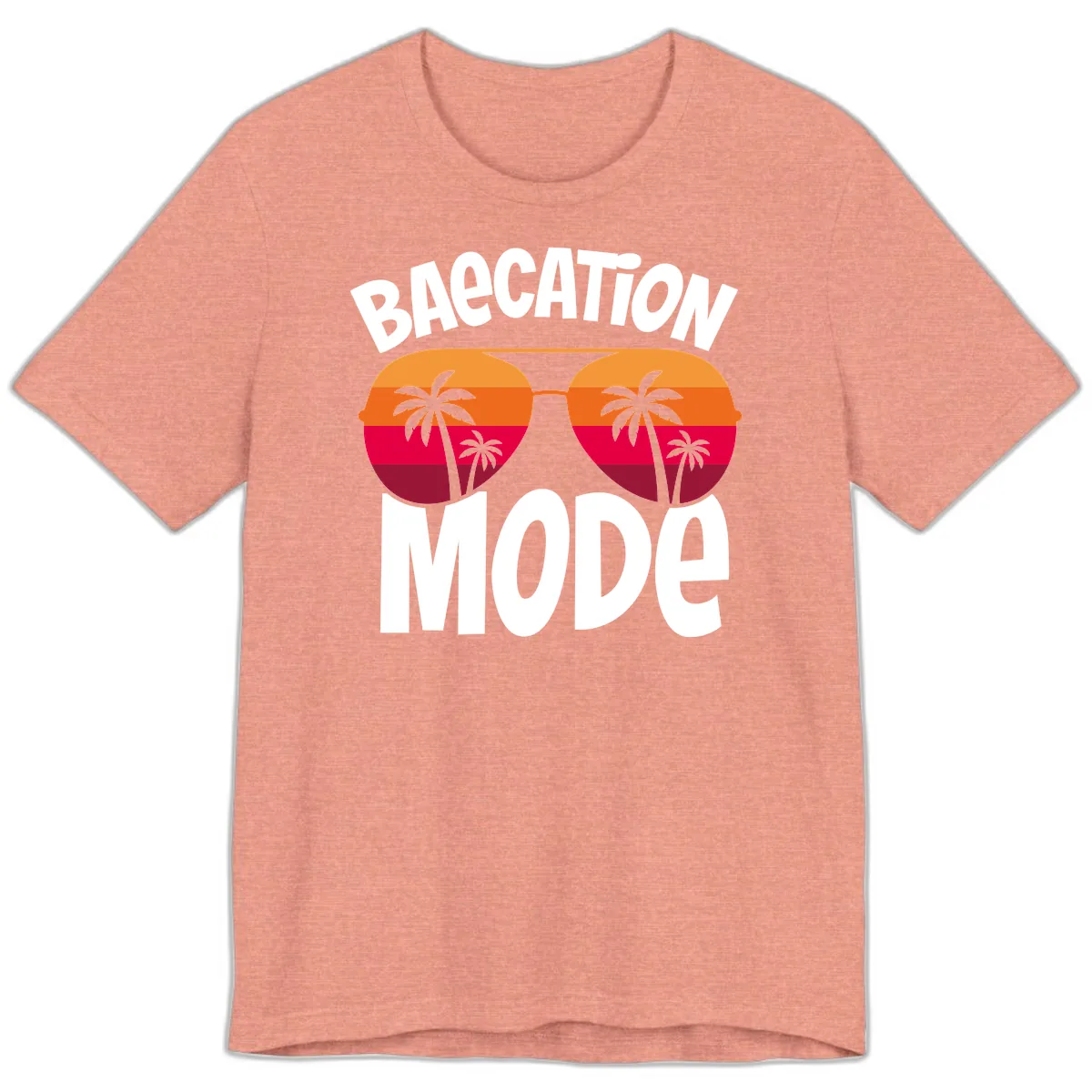 Bagcation Mode Tropical Vibes Premium T-Shirt in Heather Sunset