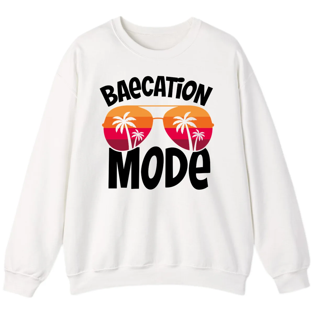 Bagcation Mode Tropical Vibes Sweatshirt in White