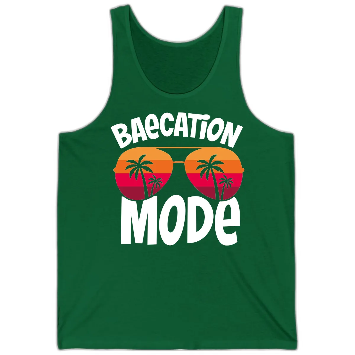Bagcation Mode Tropical Vibes Tank in Kelly