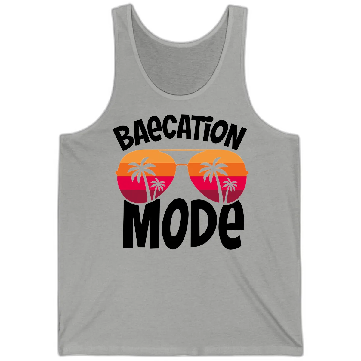 Bagcation Mode Tropical Vibes Tank in Athletic Heather