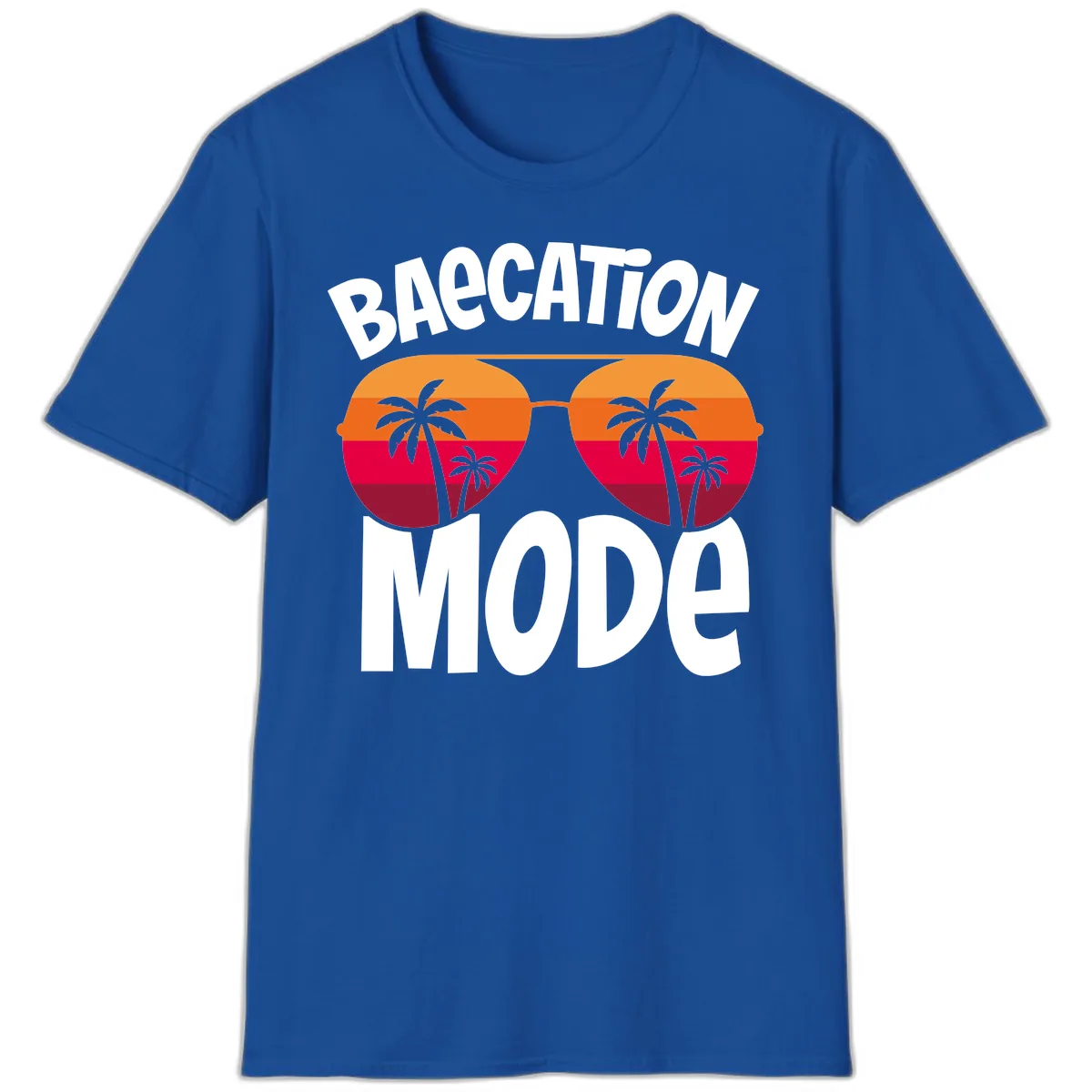 Bagcation Mode Tropical Vibes T-Shirt in Royal