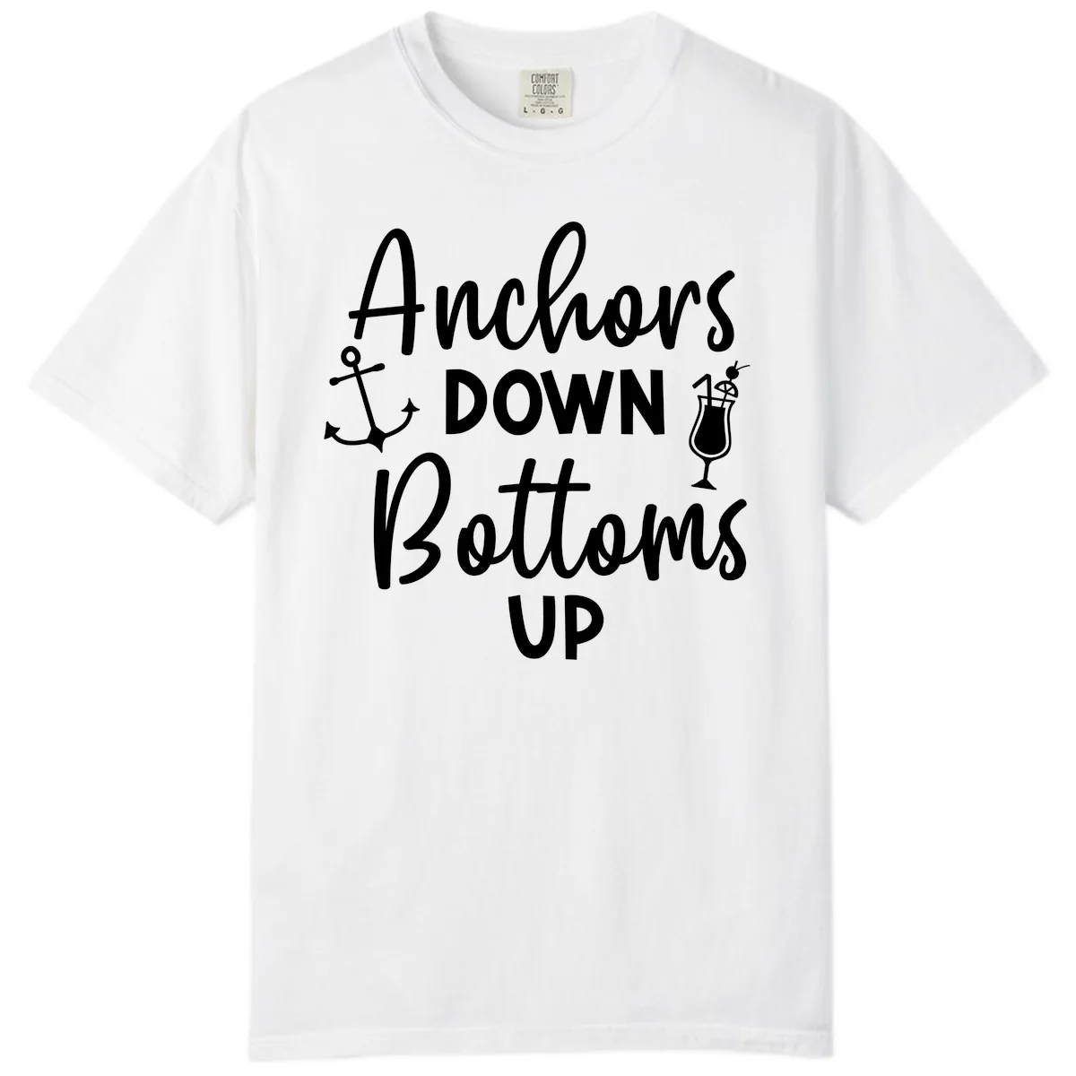 Anchors Down Bottoms Up Comfort Color in White