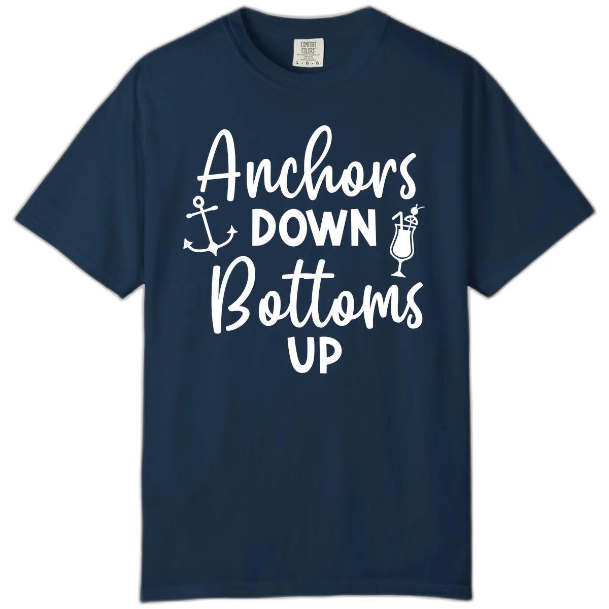 Anchors Down Bottoms Up Comfort Color in True Navy