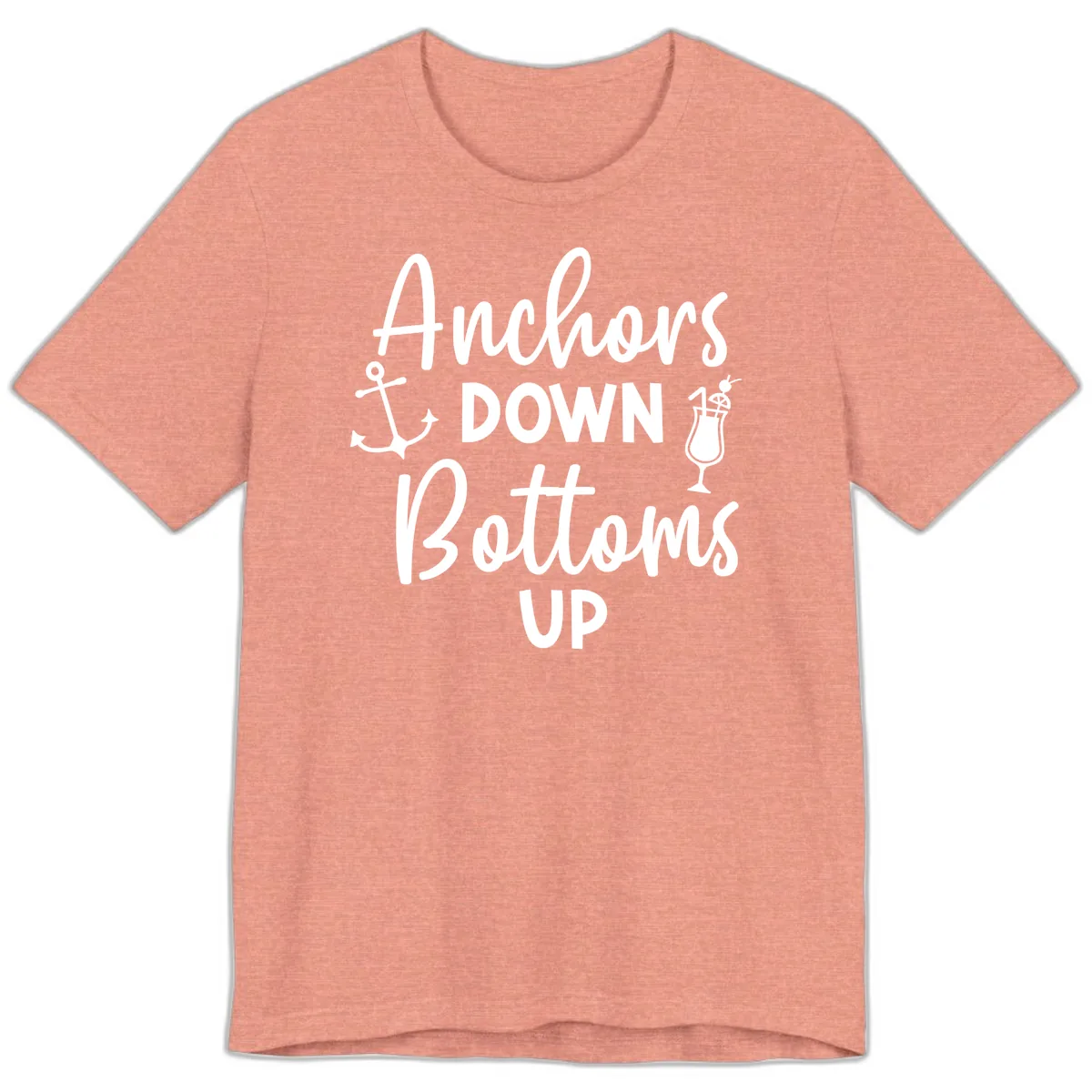 Anchors Down Bottoms Up Premium T-Shirt in Heather Sunset