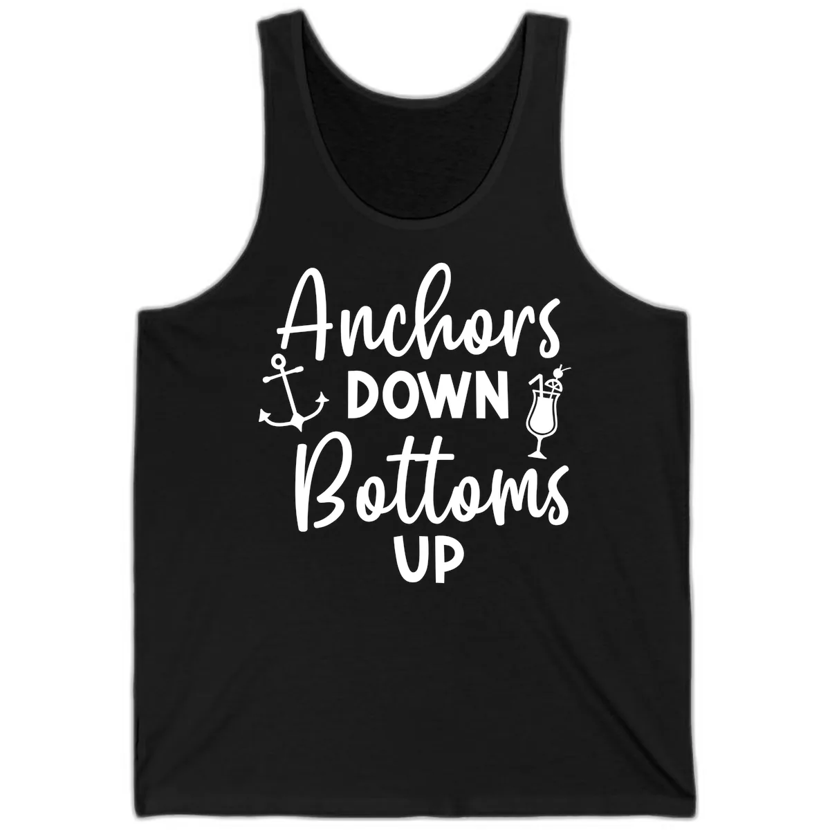 Anchors Down Bottoms Up Tank in Black