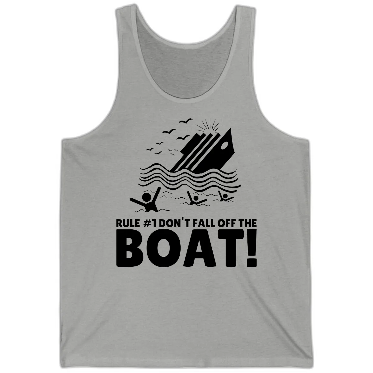 Don't Fall Off The Boat Tank in Athletic Heather